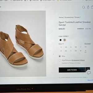 Eileen Fisher cognac brown sandal-Sz 6.5(36.5), worn a handful of times.